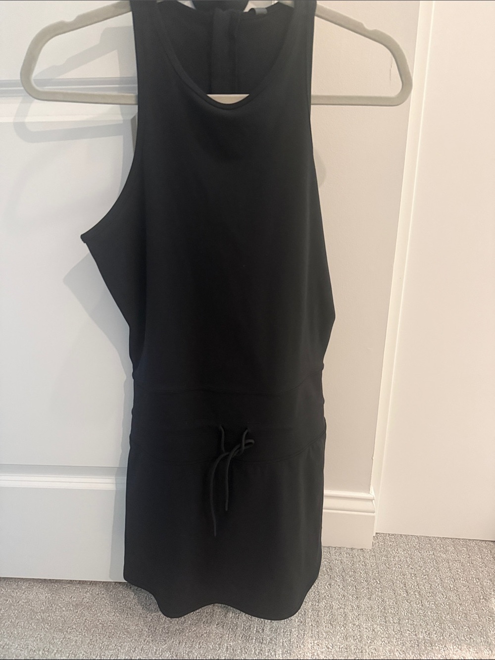 Vuori Black Sleeveless Drawstring Women's Dress